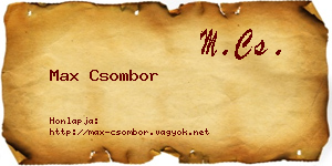 Max Csombor névjegykártya